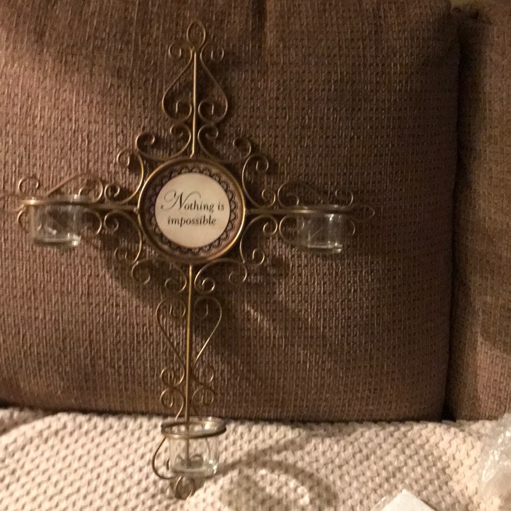 Gold color cross wall decor